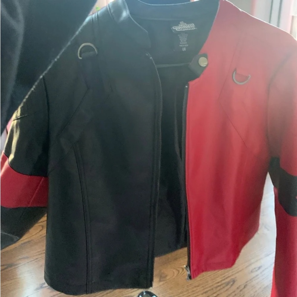“Live Fast Die Clown”, pleather jacket, never worn, like new